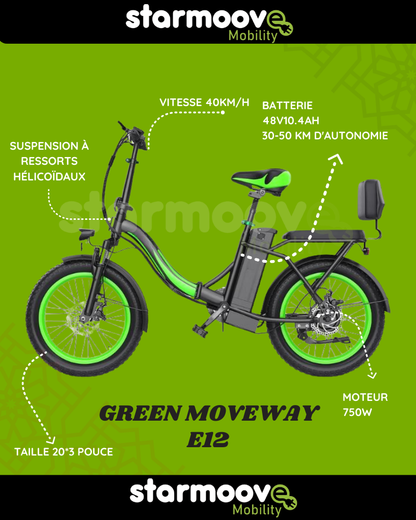 VÉLO ÉLECTRIQUE GREEN MOVEWAY E12