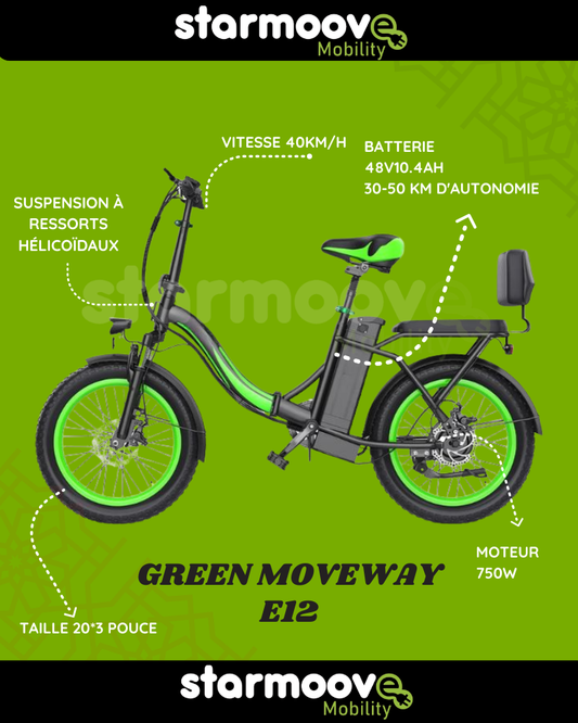 VÉLO ÉLECTRIQUE GREEN MOVEWAY E12