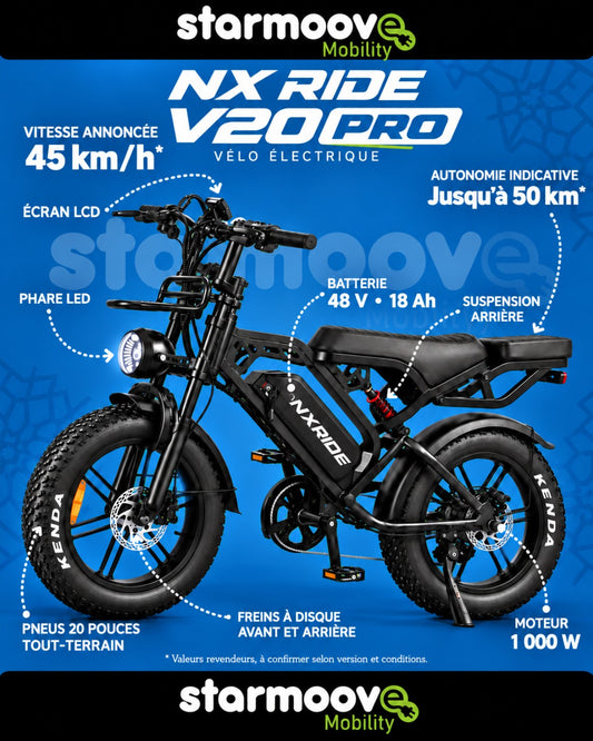 VÉLO ÉLECTRIQUE NXRIDE V20 PRO