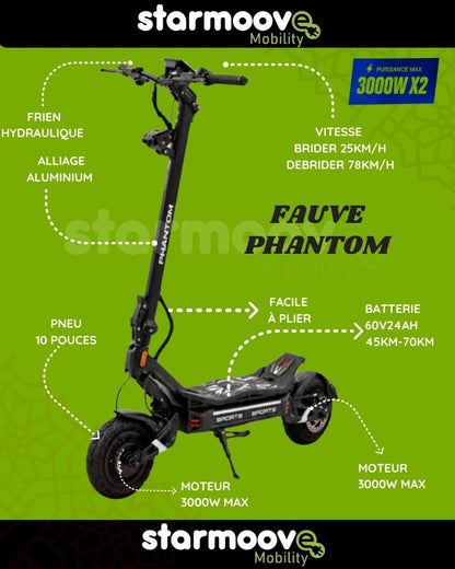 TROTTINETTE ÉLECTRIQUE FAUVE PHANTOM