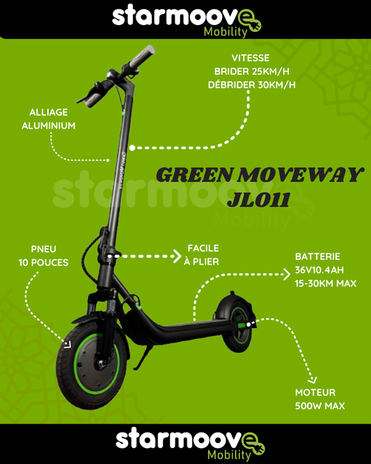 TROTTINETTE ÉLECTRIQUE GREEN MOVEWAY JL011