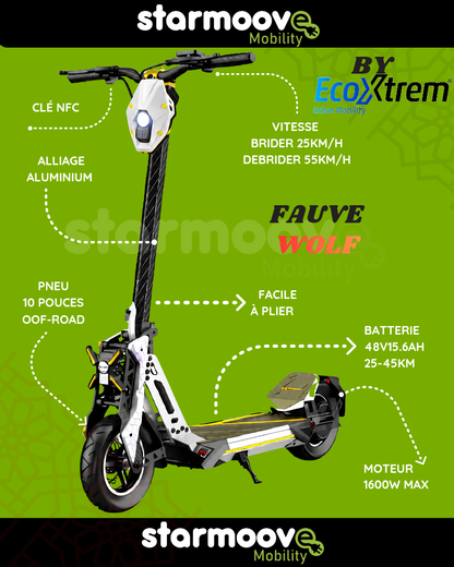 TROTTINETTE ÉLECTRIQUE FAUVE WOLF ( BISON 2026 )