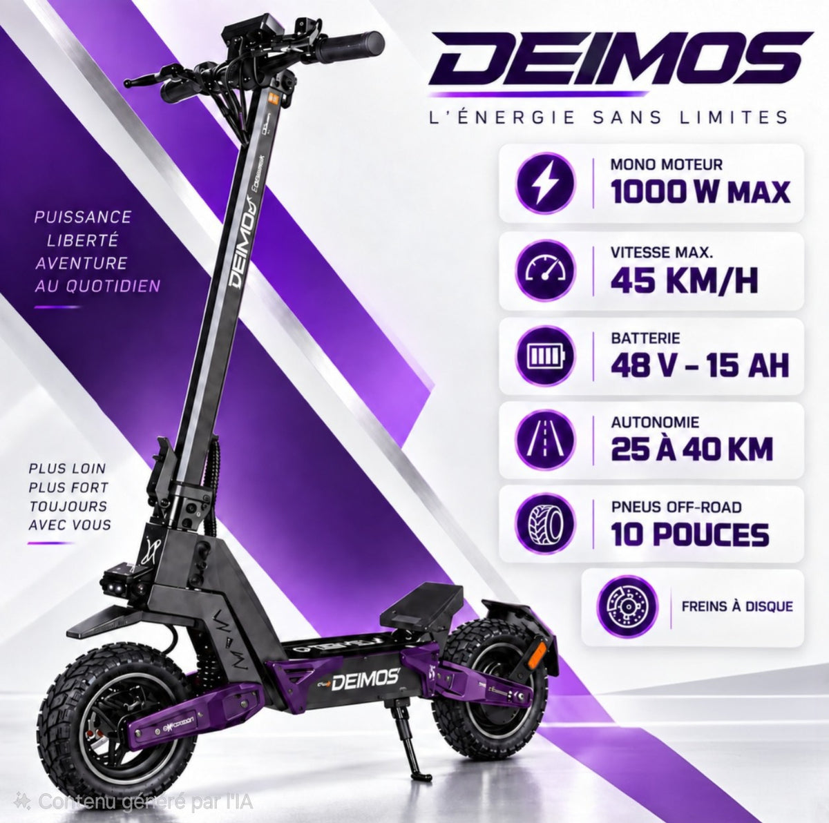 TROTTINETTE ÉLECTRIQUE ECOXTREM DEIMOS MONO