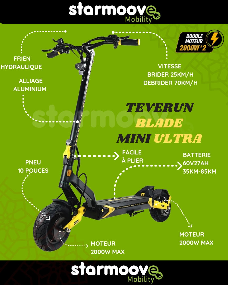 TROTTINETTE ÉLECTRIQUE TEVERUN BLADE MINI ULTRA