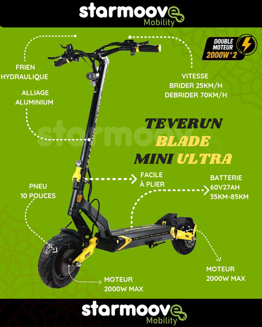 TROTTINETTE ÉLECTRIQUE TEVERUN BLADE MINI ULTRA